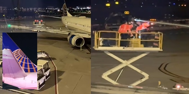 İki United Airlines Uçağı Park Pozisyonunda Çarpıştı